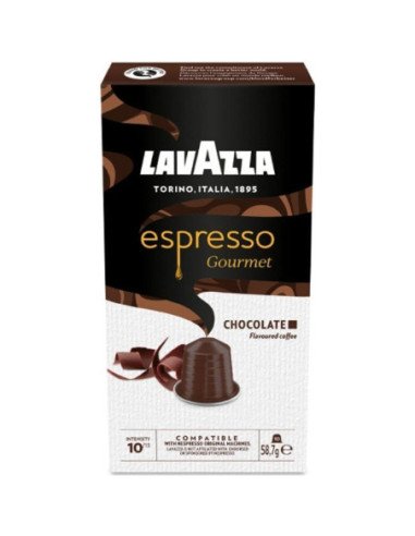 Cápsula lavazza espresso gourmet chocolate para cafeteras nespresso/ caja de 10