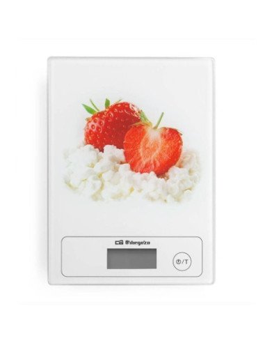 Báscula de cocina electrónica orbegozo pc 1018/ hasta 5kg/ blanca