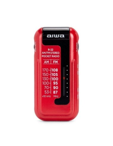Radio portátil aiwa r-22rd/ con batería/ a pilas/ roja