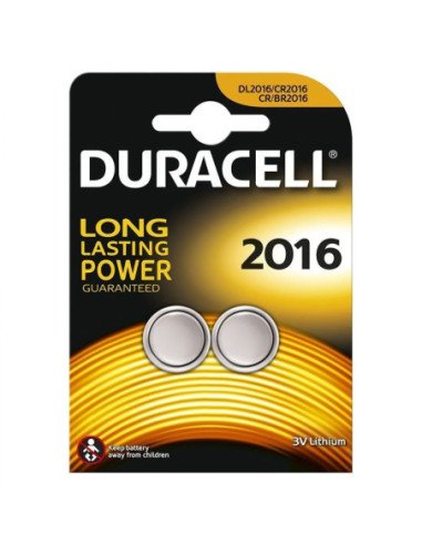 Pack de 2 pilas de botón duracell dl2016b2/ 3v