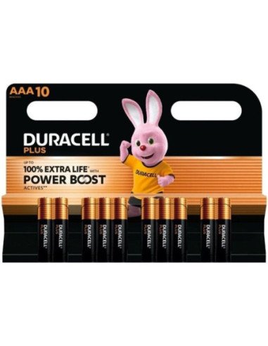 Pack de 10 pilas aaa duracell plus power boost dpblr3b10/ 1.5v/ alcalinas