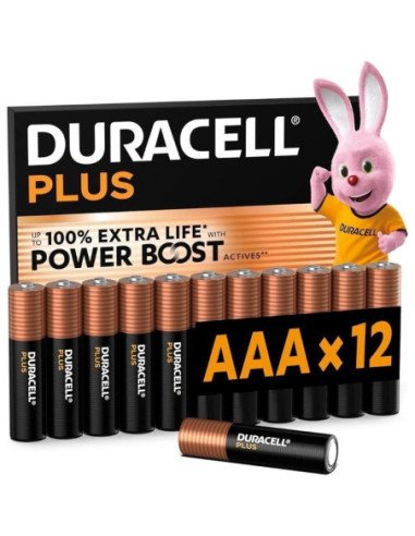Pack de 12 pilas aaa duracell plus power boost dpblr3b12/ 1.5v/ alcalinas