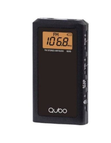 Radio portátil qubo rd-10/ con cable/ a pilas/ negra