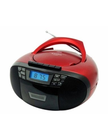 Radio cd cassette sunstech cxum53rd/ a pilas/ roja