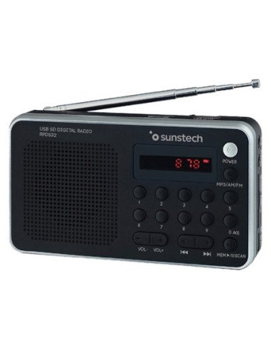 Radio portátil sunstech rpd32sl/ con batería/ negra y plateada