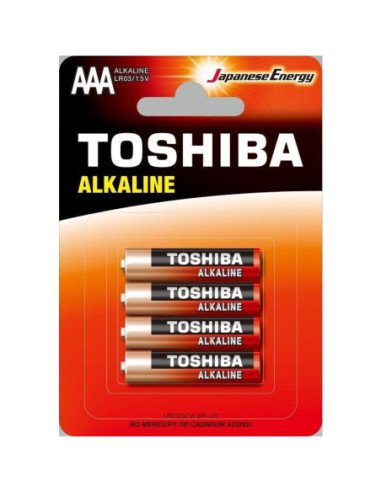 Pack de 4 pilas aaa toshiba alkaline lr03/ 1.5v/ alcalinas