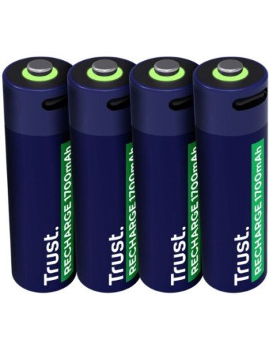 Pack de 4 pilas aa trust 25631/ recargables