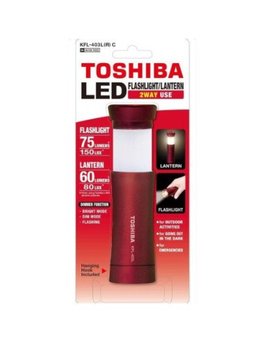 Linterna toshiba kfl-403l/ 75 lúmenes/ 3 pilas *aaa/ roja