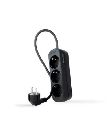 Regleta nanocable 10.38.0003-ns-bk/ 3 tomas de corriente/ cable 1.4m/ negra