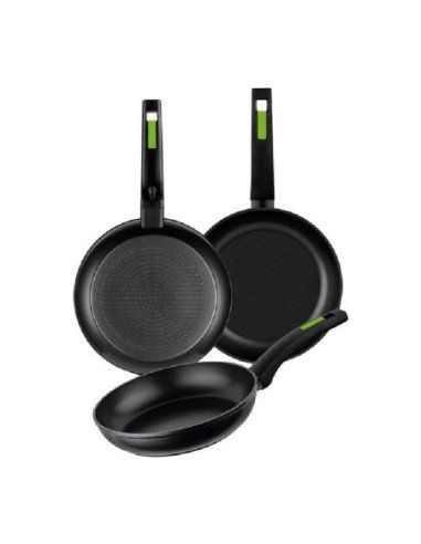 Pack 3 sartenes monix green m481241/18cm/22cm/26cm/ aluminio forjado