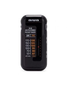 Radio portátil aiwa r-22bk/ con batería/ a pilas/ negra 2