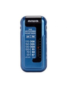Radio portátil aiwa r-22bl/ con batería/ a pilas/ azul 2
